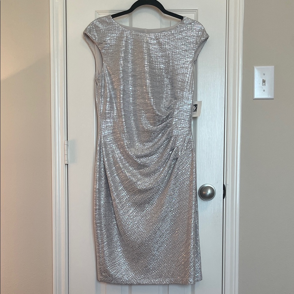 NWT Anne Klein Metallic Shimmer Dress